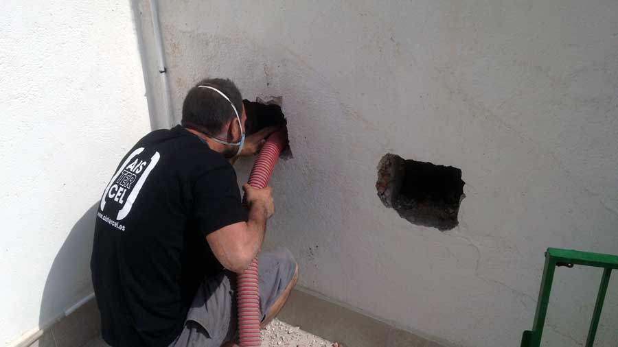 Insuflado de celulosa en cubierta tipo volta catalana